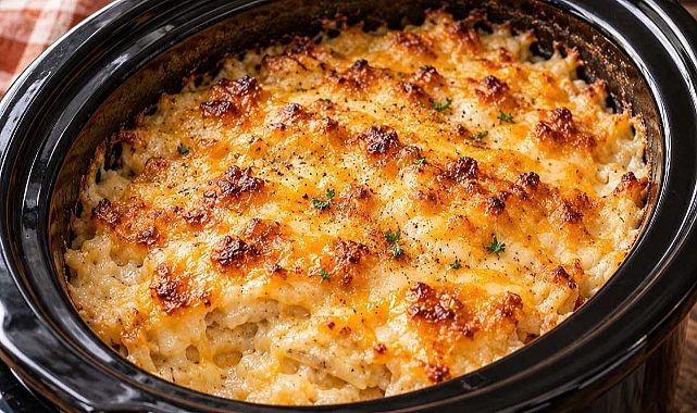 Slow Cooker 5-Ingredient Colby Jack Hash Brown Casserole Recipe