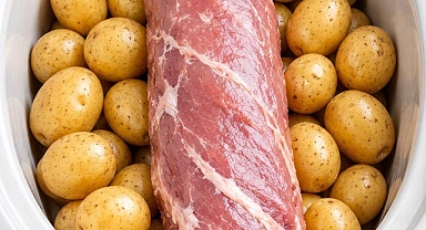 Slow Cooker 5-Ingredient Honey Mustard Pork Tenderloin and Potatoes Recipe