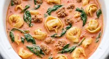 Slow Cooker Sausage Tortellini Soup Recipe