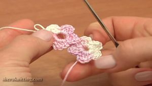 Crochet Cord Made of 5-Petal Flowers