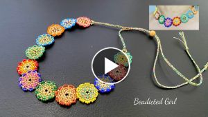 Make a Beaded Rainbow Choker Necklace