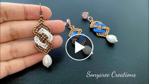 Make Braided Beaded Herringbone Earrings