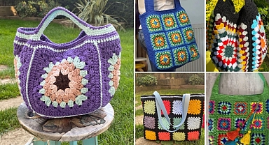 Diseños de bandolera multicolor a crochet