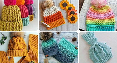 2 traditional stitches for stick knit hats