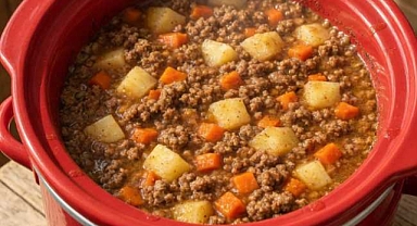 Slow Cooker 4-Ingredient Poor Man’s Stew Recipe