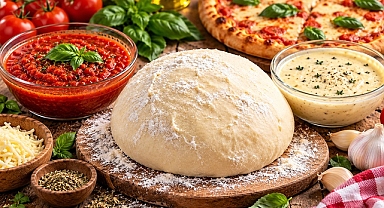 Practical Woman’s Homemade Pizza Dough with Red & White Sauces Recipe